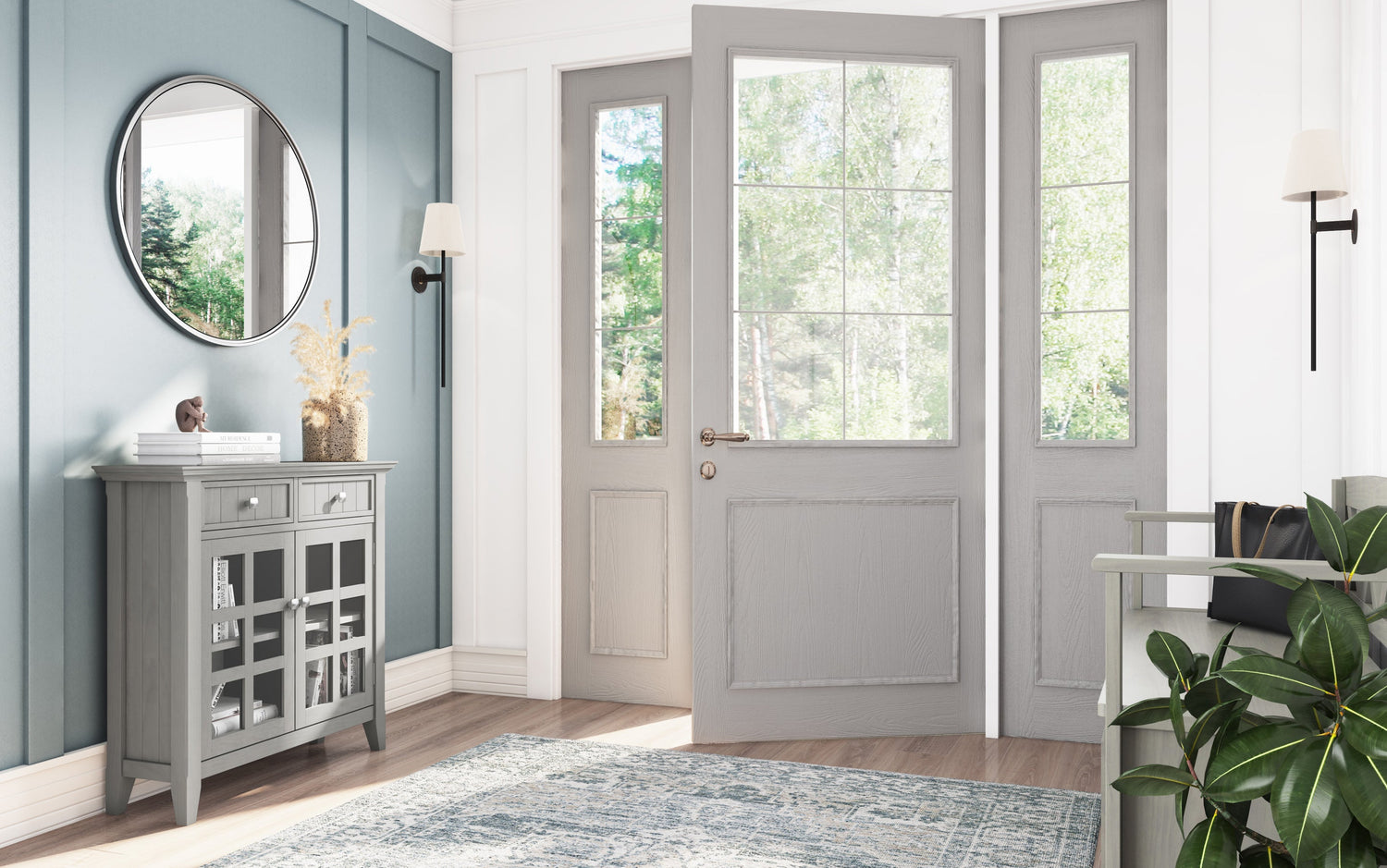 Fog Grey | Acadian Entryway Storage Cabinet