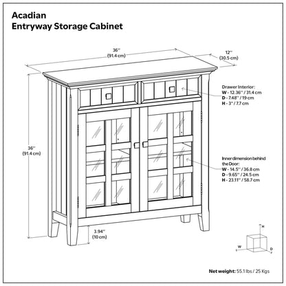 Fog Grey | Acadian Entryway Storage Cabinet