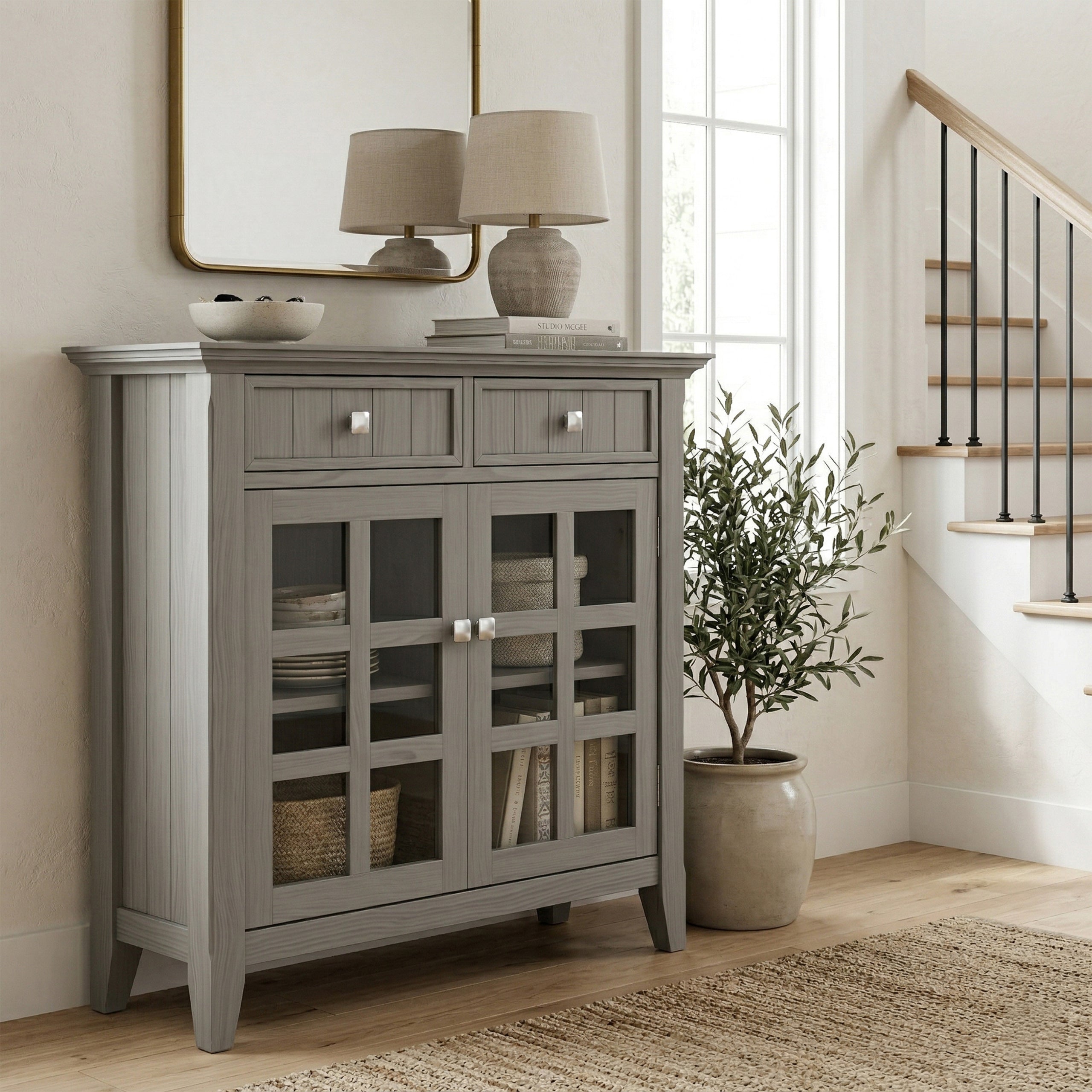 Fog Grey | Acadian Entryway Storage Cabinet
