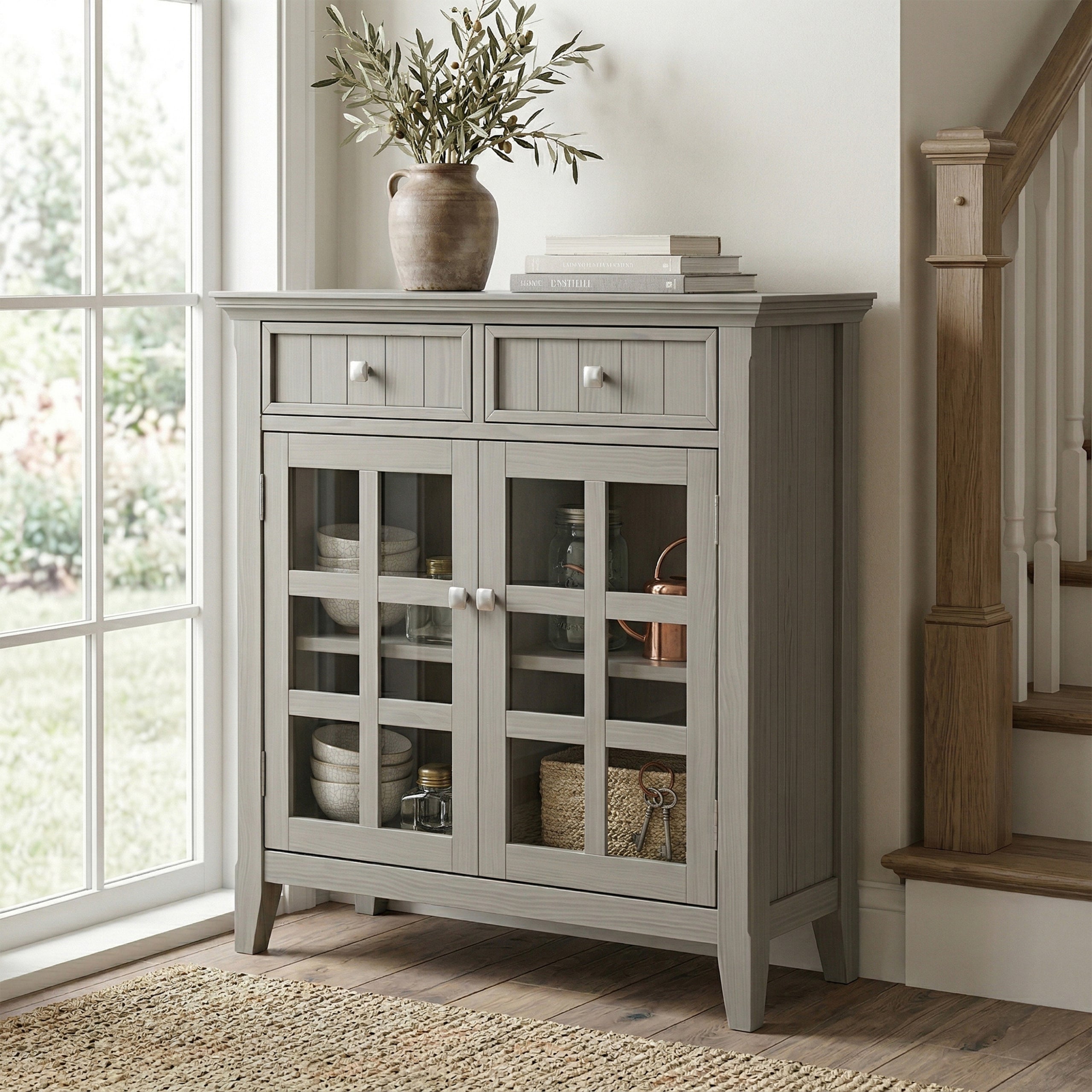 Fog Grey | Acadian Entryway Storage Cabinet