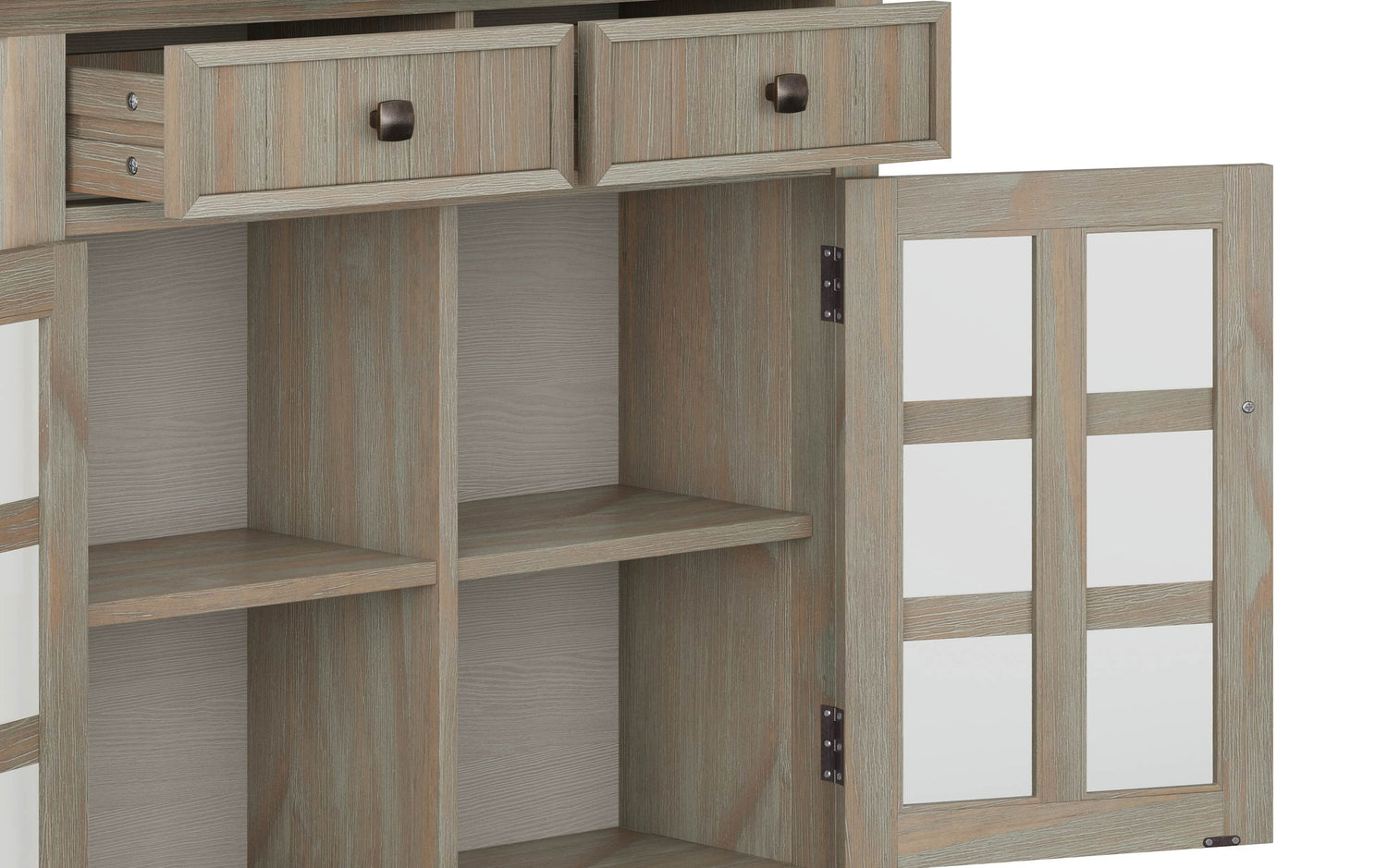 Distressed Grey | Acadian Entryway Storage Cabinet
