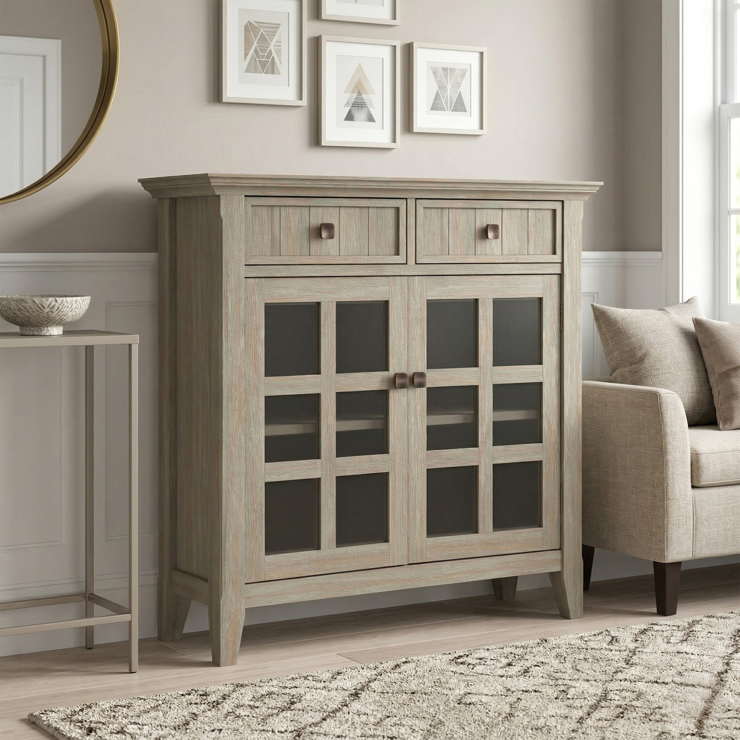 Distressed Grey | Acadian Entryway Storage Cabinet