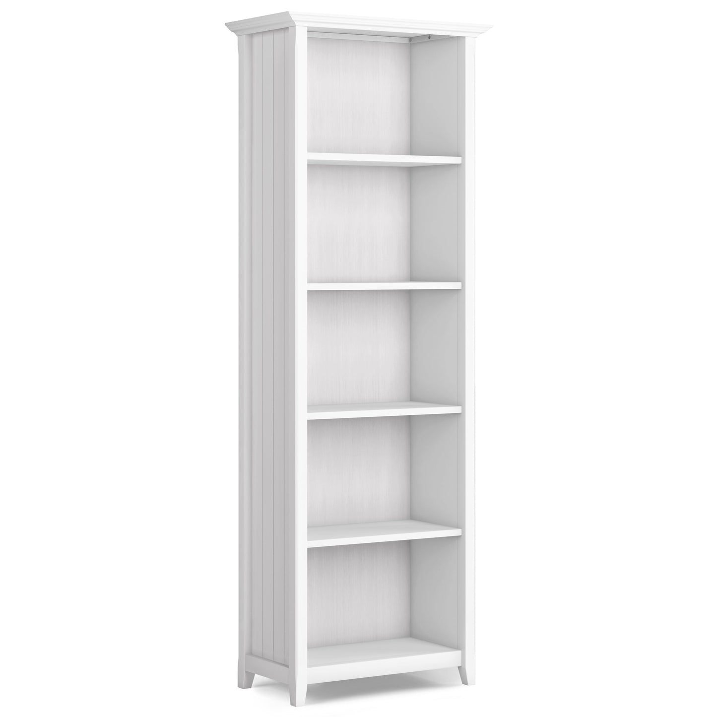 White | Acadian 5 Shelf Bookcase
