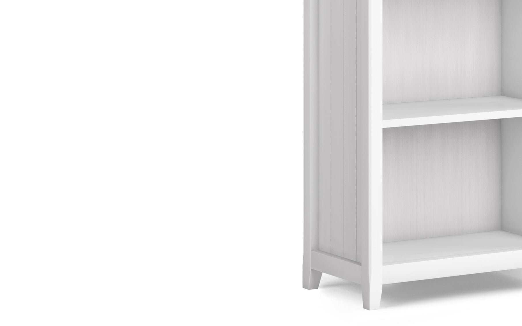 White | Acadian 5 Shelf Bookcase