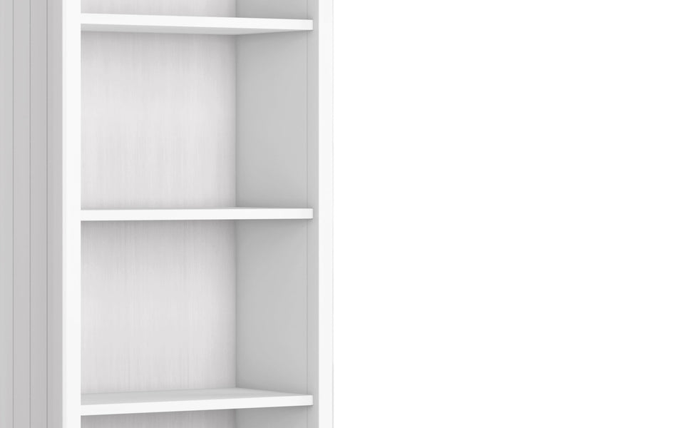 White | Acadian 5 Shelf Bookcase