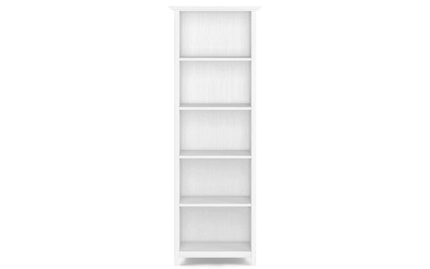 White | Acadian 5 Shelf Bookcase