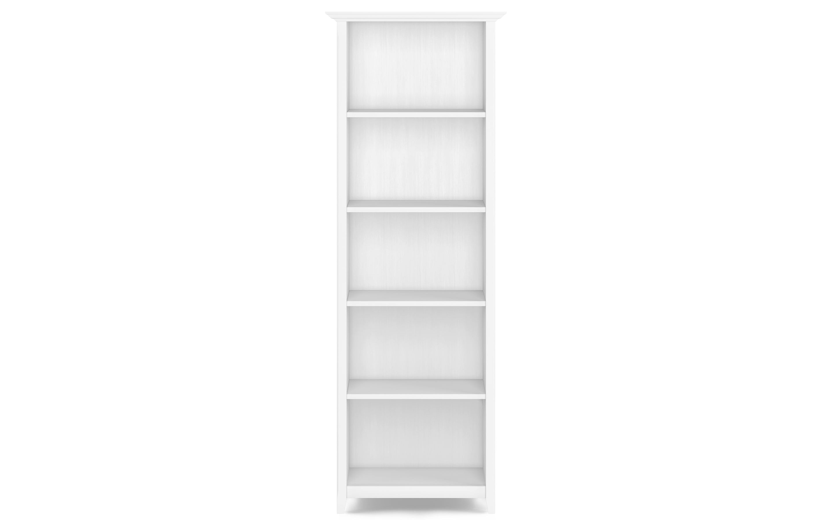 White | Acadian 5 Shelf Bookcase