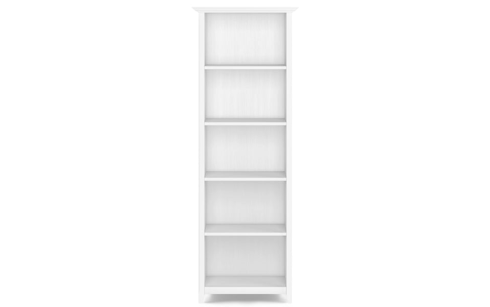 White | Acadian 5 Shelf Bookcase