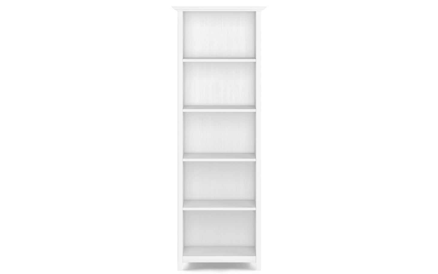 White | Acadian 5 Shelf Bookcase