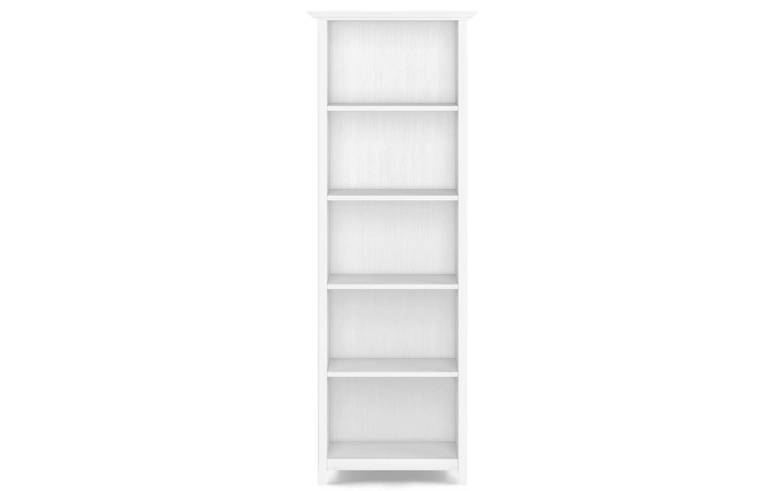 White | Acadian 5 Shelf Bookcase