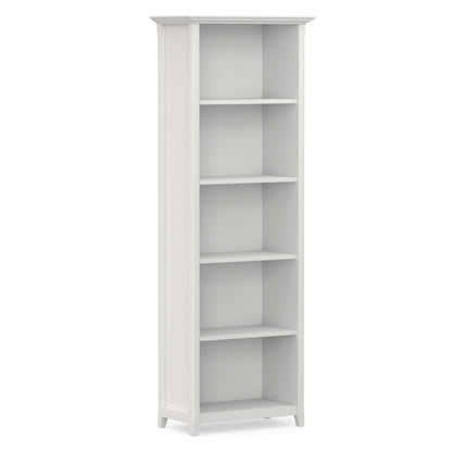 White | Acadian 5 Shelf Bookcase