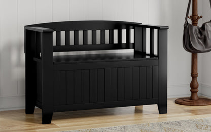 Black | Acadian Small Entryway Storage Bench