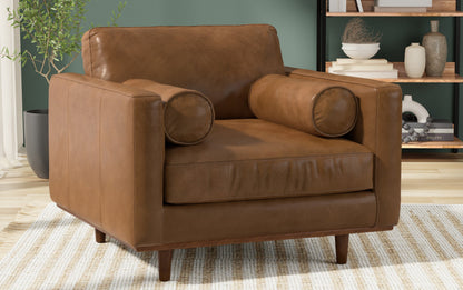 Caramel Brown Genuine Leather | Morrison Arm Chair
