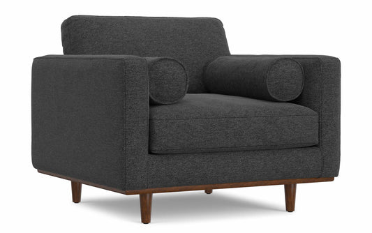 Charcoal Grey Performance Fabric | Morrison Arm Chair in Performance Fabric