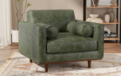 Moss Green Genuine Leather | Morrison Arm Chair