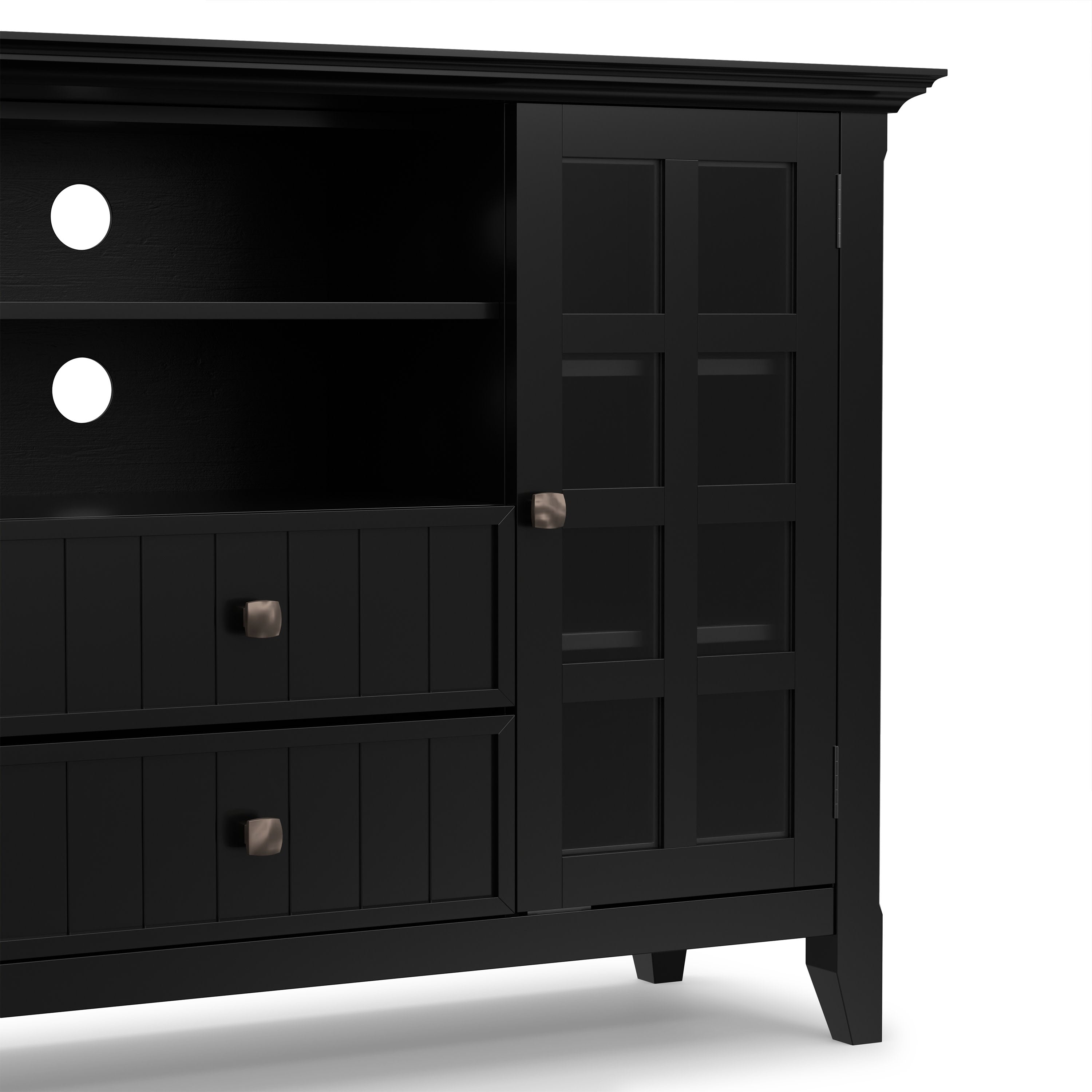 House of Hardy ハーディー　ブレザーボタンセット　 アンティーク Solid Wood TV Stand | Acadian Tall TV Media Stand – Simpli Home