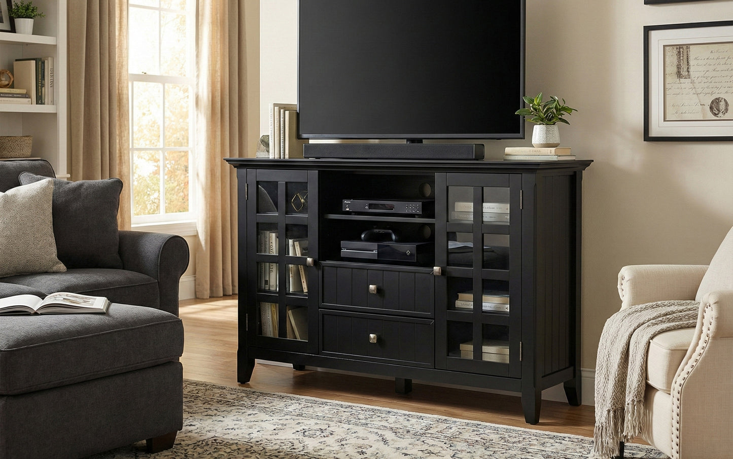 Black | Acadian Tall TV Stand