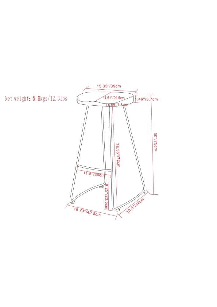 Amberly 30 inch Saddle Bar Stool (Set of 2)