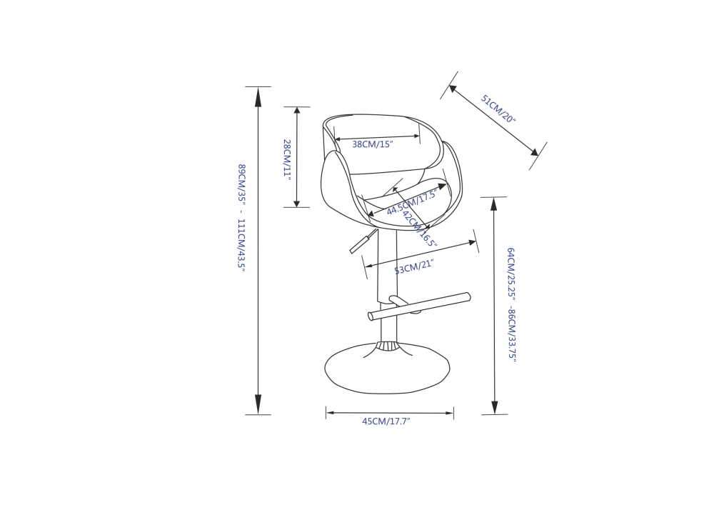 Black | Amery Adjustable Swivel Bar Stool