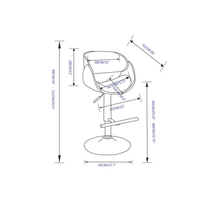 Charcoal Grey | Amery Adjustable Swivel Bar Stool