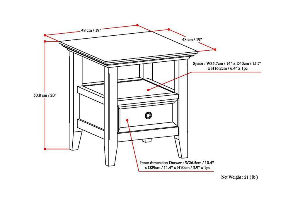 Hickory Brown | Amherst End Side Table