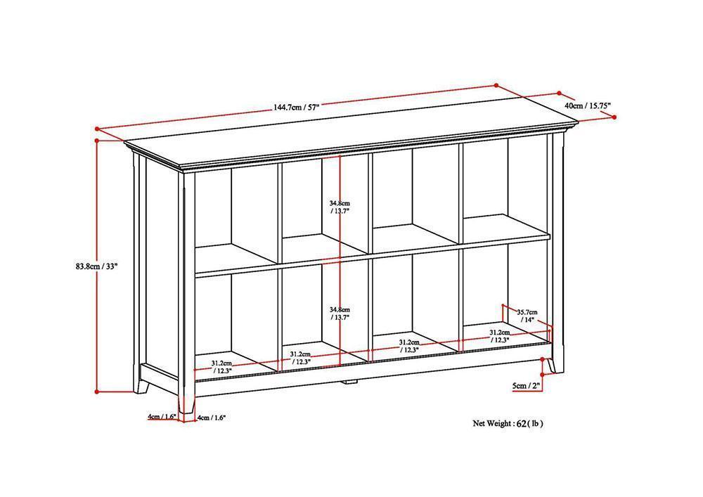 Hickory Brown | Amherst 8 Cube Storage/Sofa Table