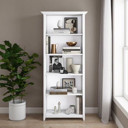 White | Amherst 30 inch 5 Shelf Bookcase