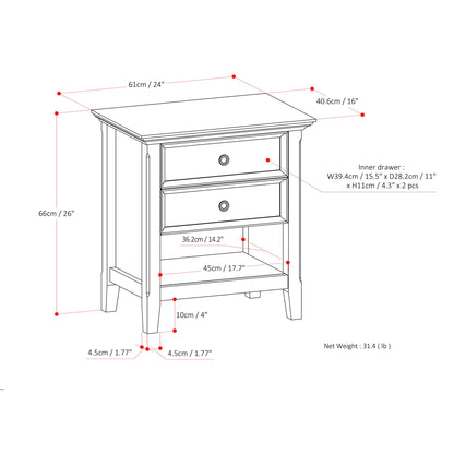 Black | Amherst Bedside Table