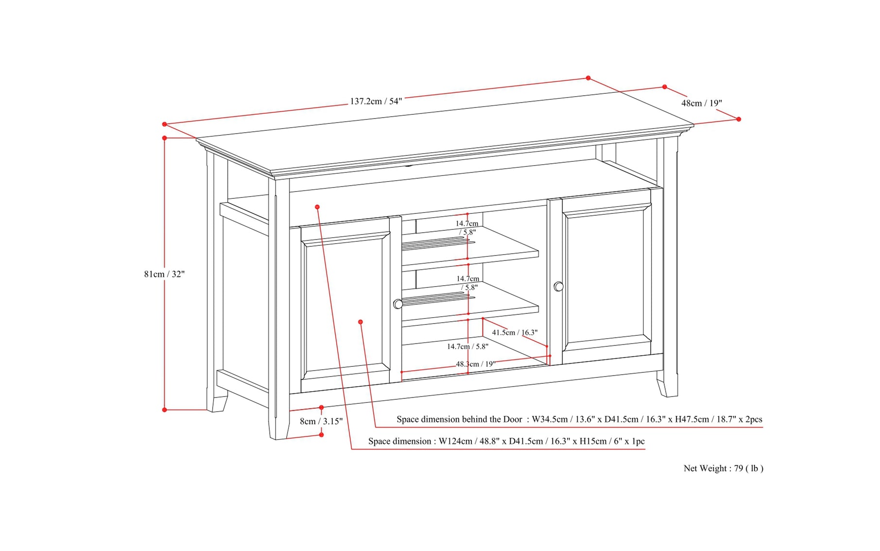 Fog Grey | Amherst TV Media Stand