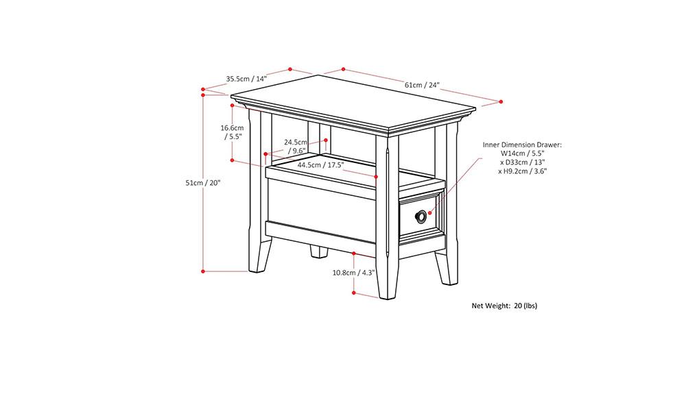 Amherst Narrow Side Table