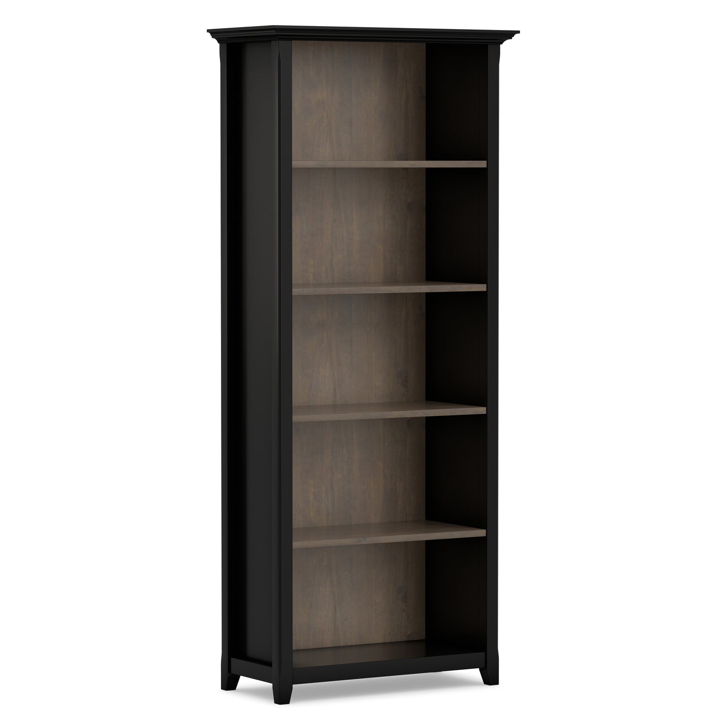 Black/Smoky Brown | Amherst 30 inch 5 Shelf Bookcase