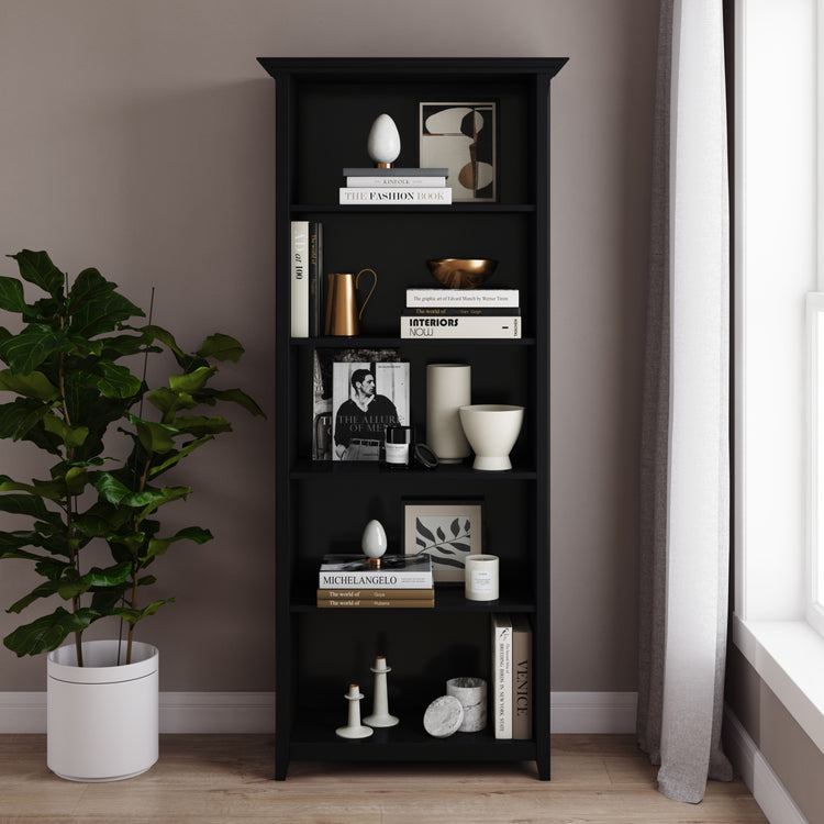 Black | Amherst 30 inch 5 Shelf Bookcase