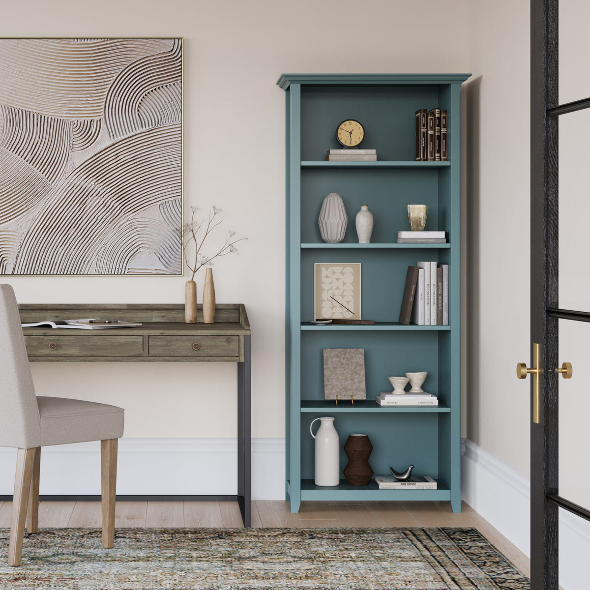 French Blue | Amherst 30 inch 5 Shelf Bookcase