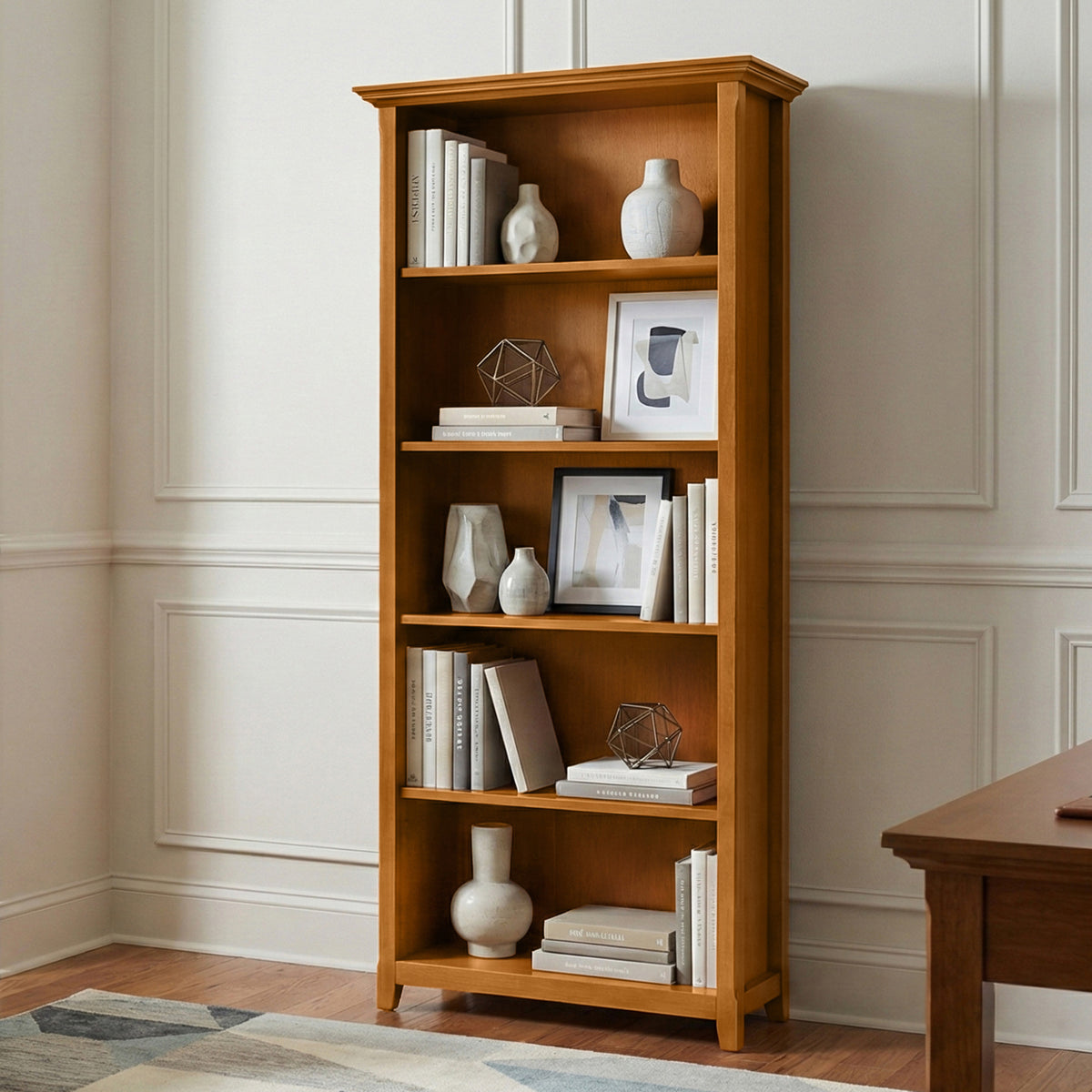 Light Golden Brown | Amherst 30 inch 5 Shelf Bookcase