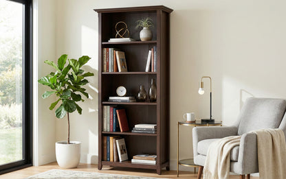 Russet Brown | Amherst 5 Shelf Bookcase