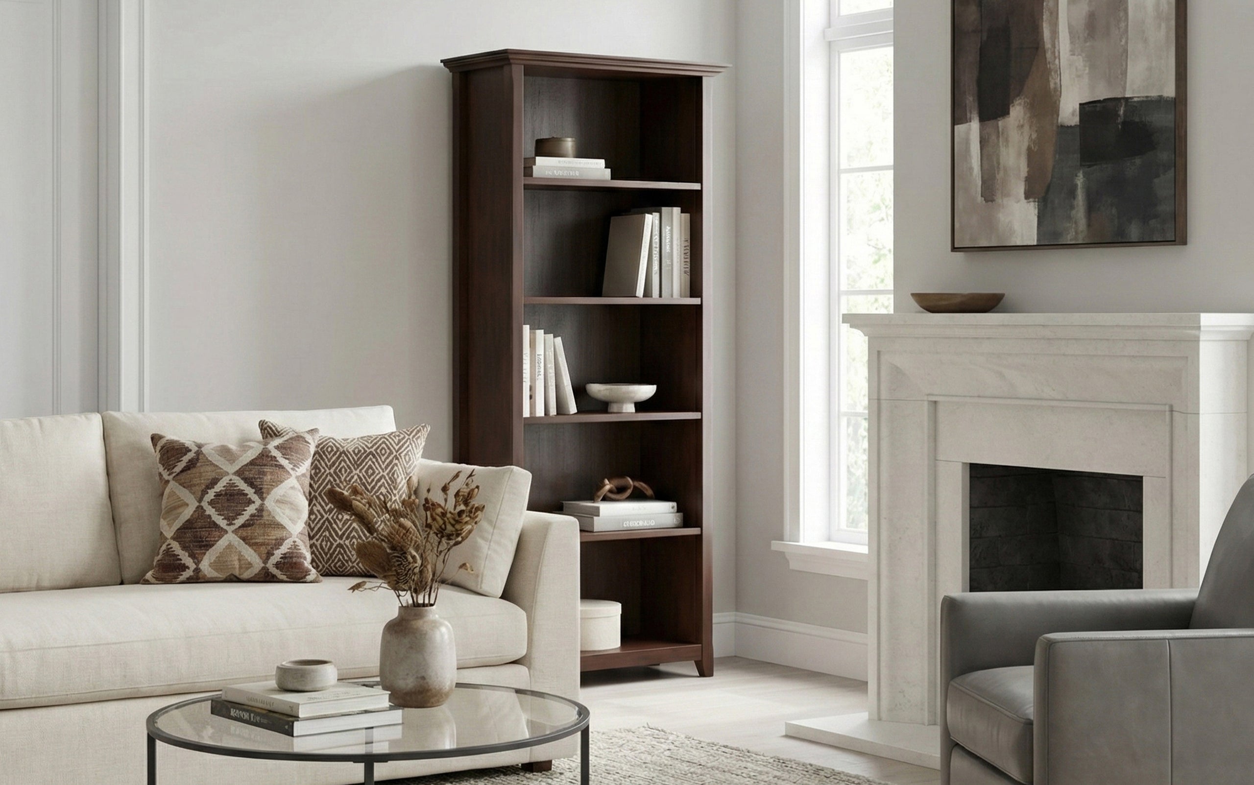 Russet Brown | Amherst 5 Shelf Bookcase