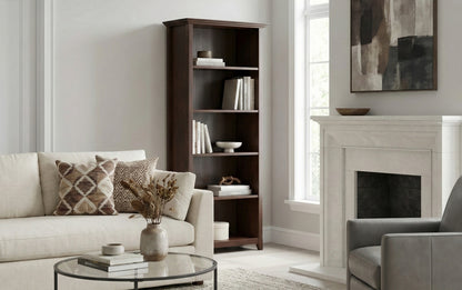 Russet Brown | Amherst 5 Shelf Bookcase