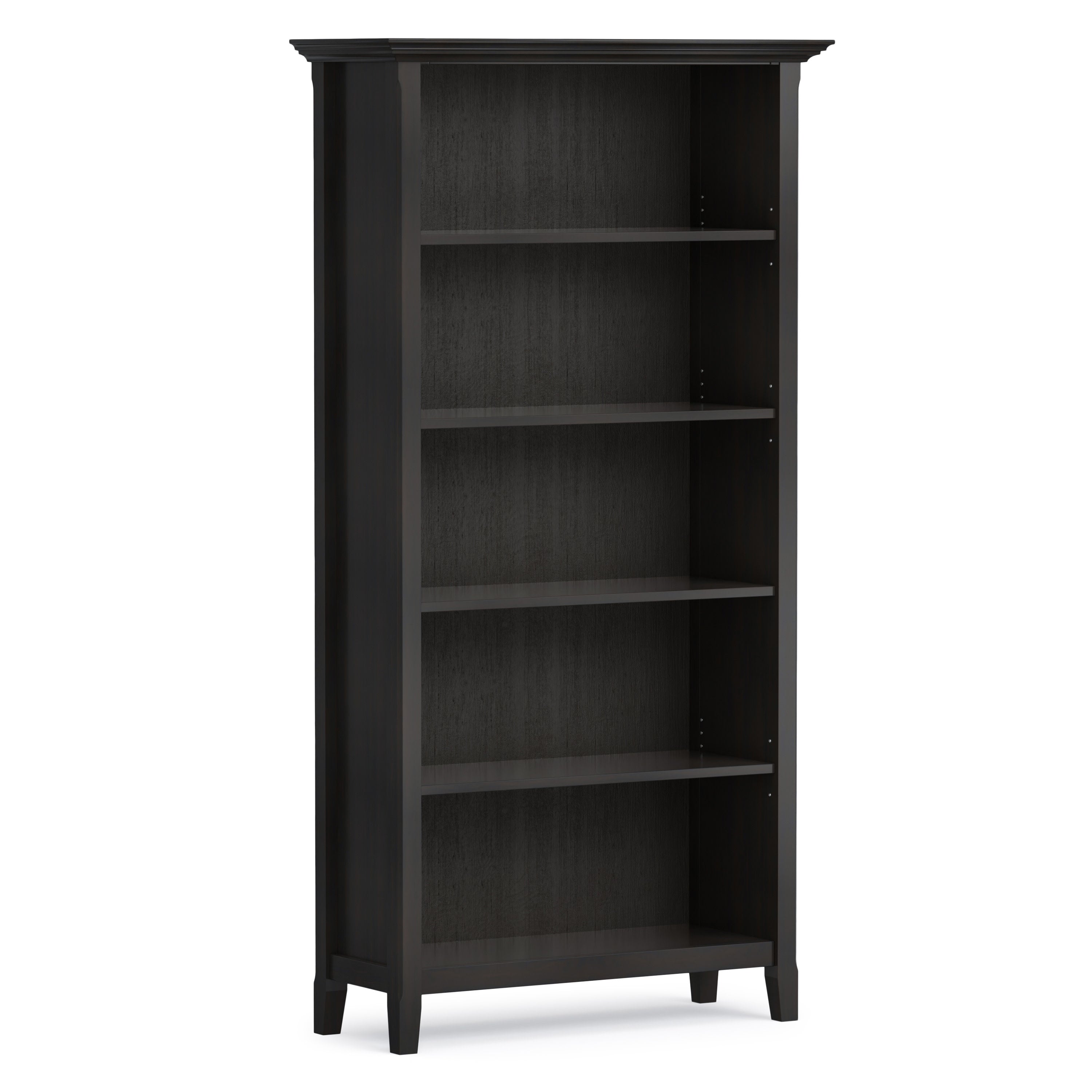 Solid Wood Bookcase | Amherst 5 Shelf Bookcase – Simpli Home
