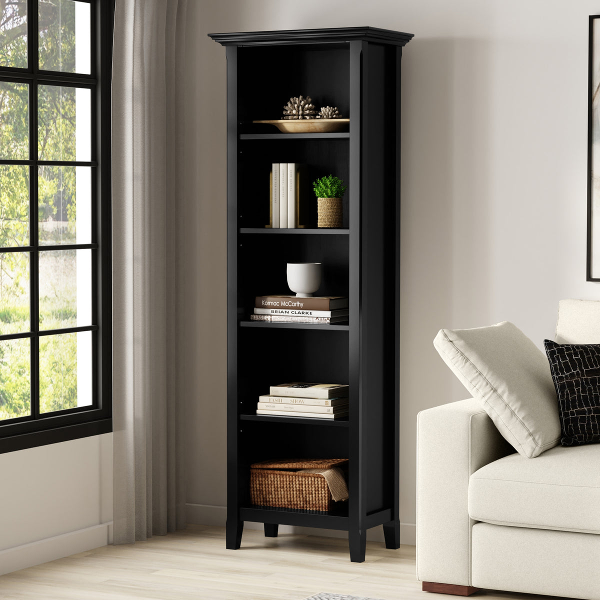 Black | Amherst 24 inch 5 Shelf Bookcase