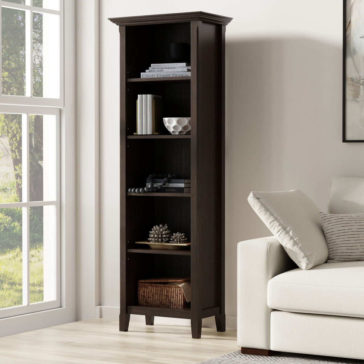 Hickory Brown | Amherst 24 inch 5 Shelf Bookcase