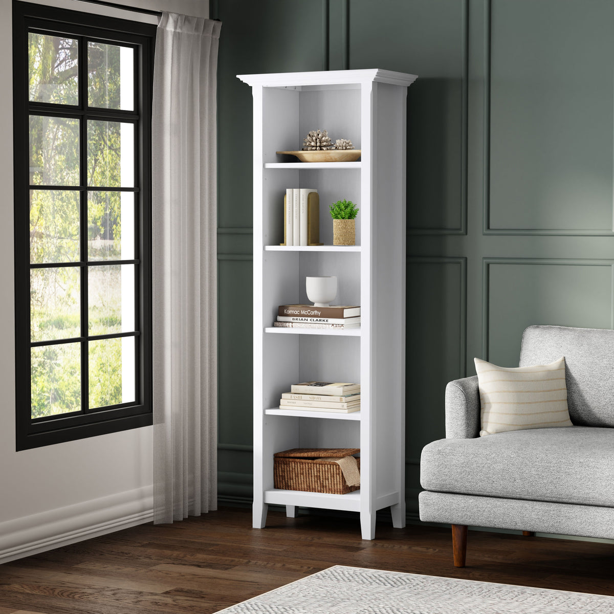 White | Amherst 24 inch 5 Shelf Bookcase