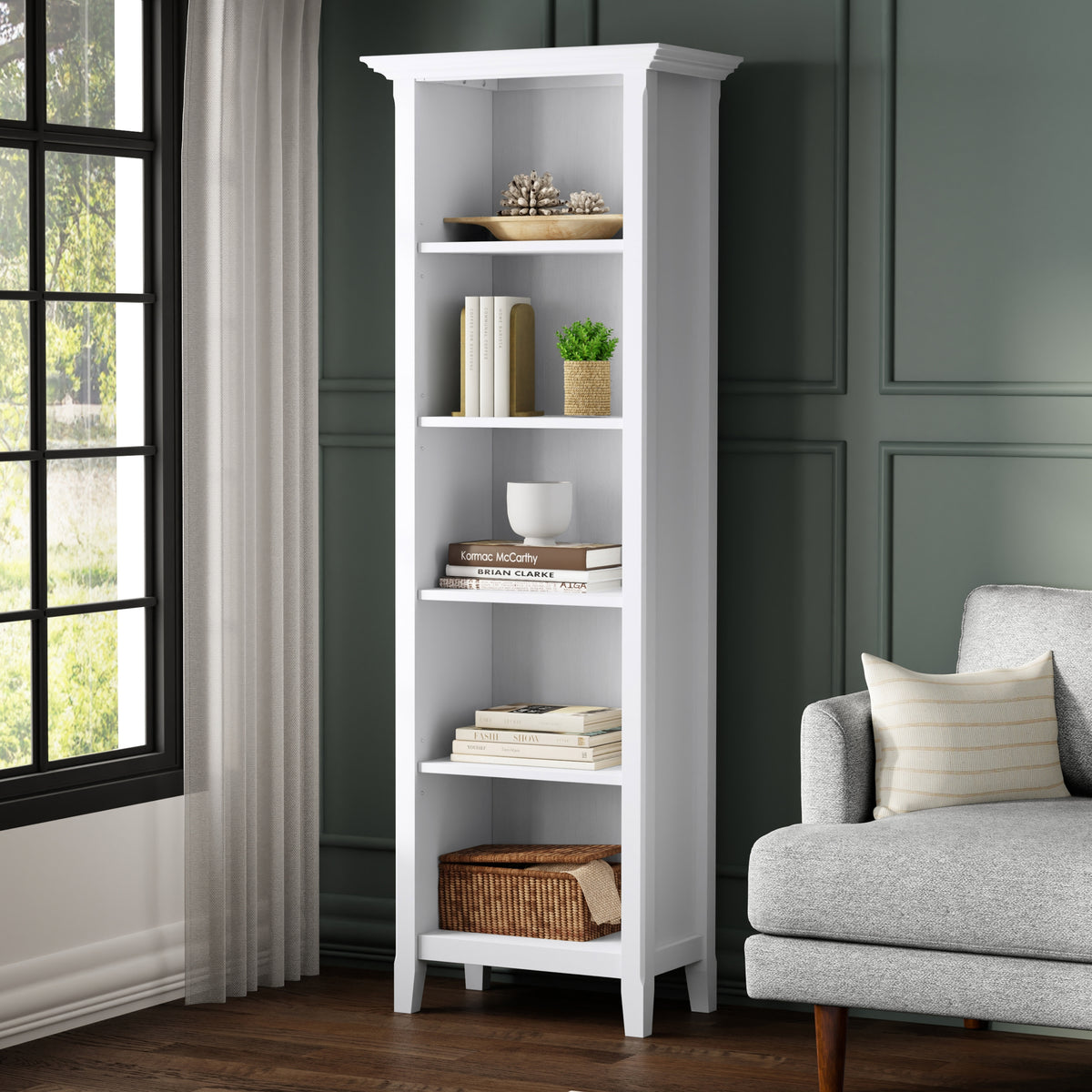 White | Amherst 24 inch 5 Shelf Bookcase