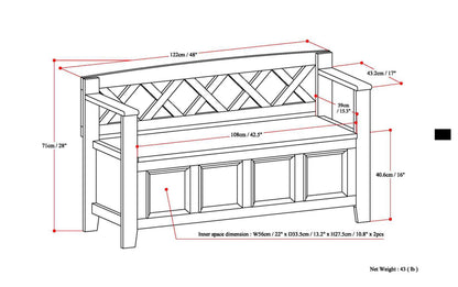 French Blue | Amherst Entryway Bench