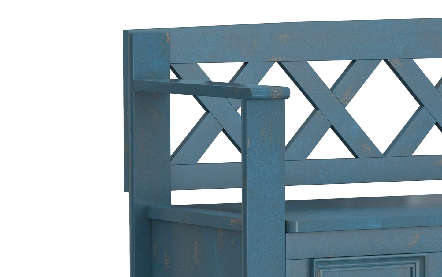 Distressed Coastal Blue | Amherst Entryway Bench