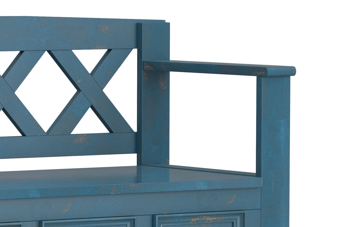 Distressed Coastal Blue | Amherst Entryway Bench