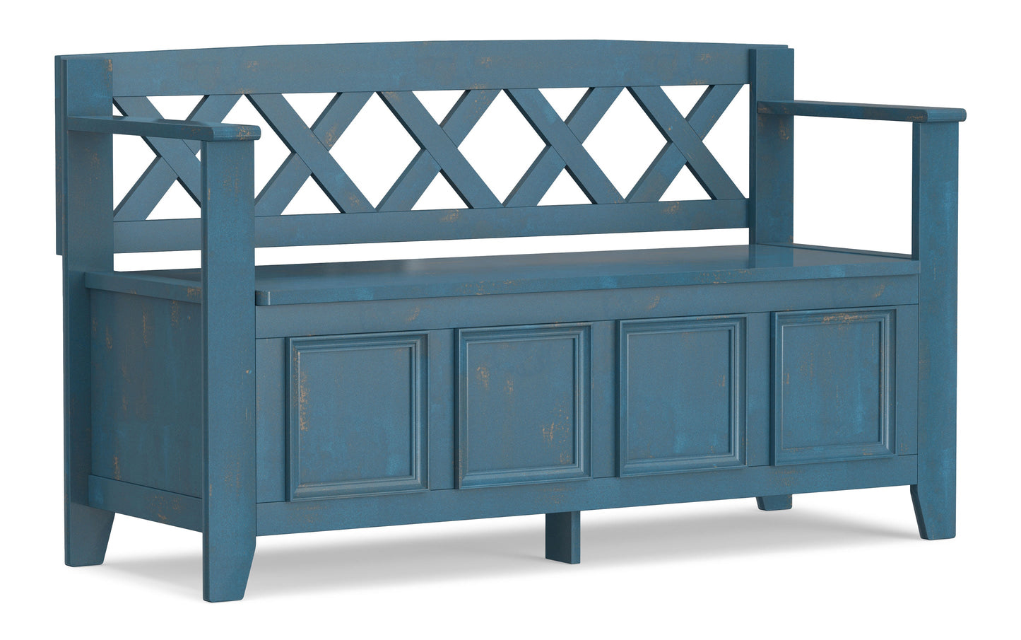Distressed Coastal Blue | Amherst Entryway Bench