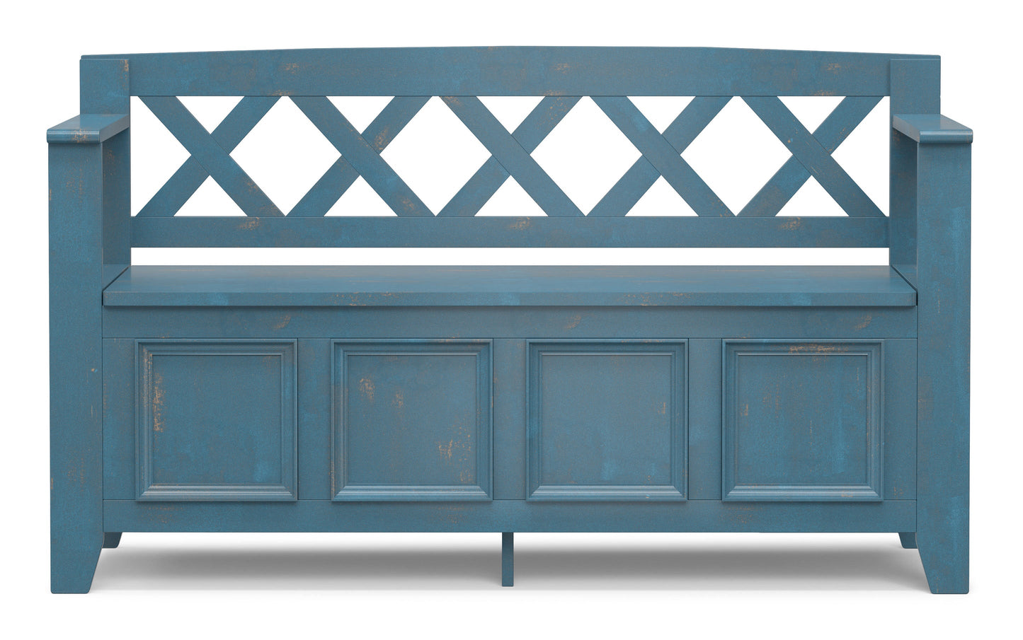 Distressed Coastal Blue | Amherst Entryway Bench