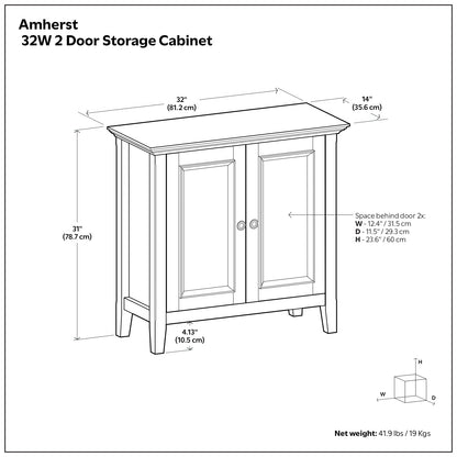 White | Amherst Low Storage Cabinet