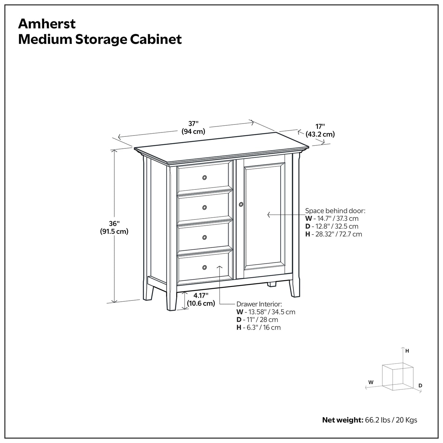 Black | Amherst Medium Storage Cabinet