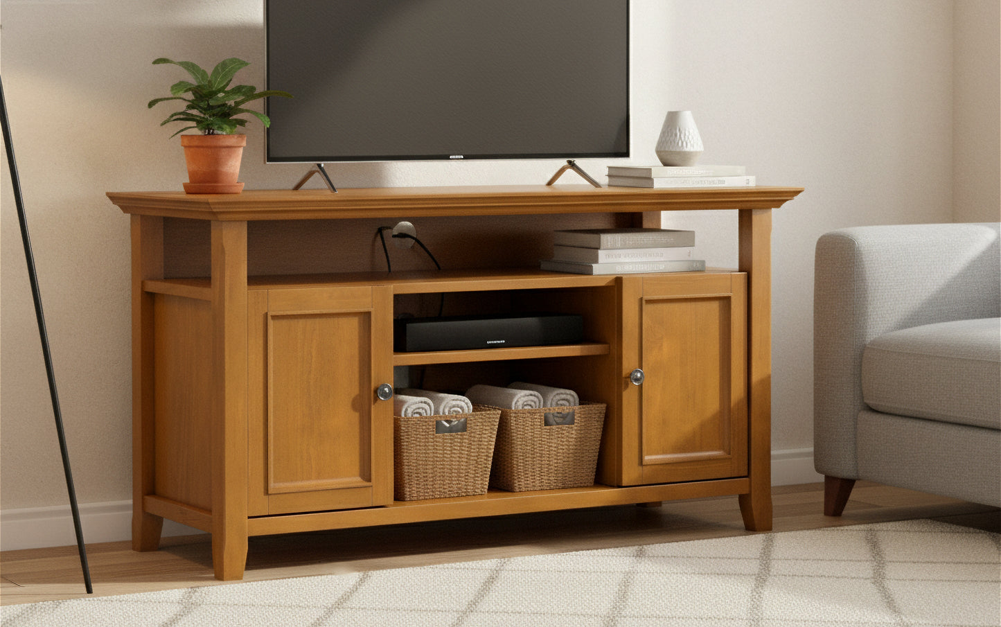 Light Golden Brown | Amherst 54 inch TV Media Stand
